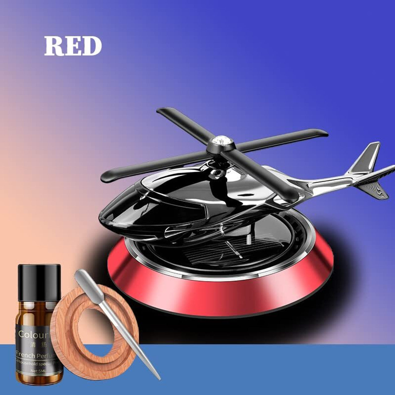 Solar Rotating Helicopter Car Air Freshener