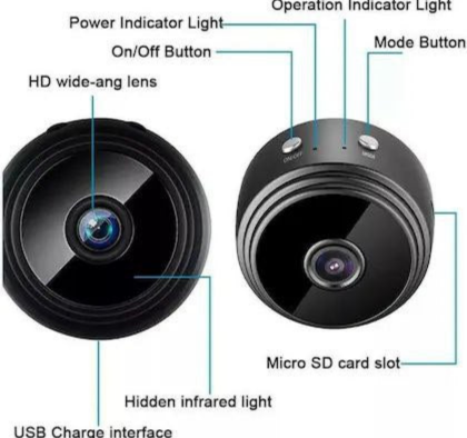 AB SmartEye Mini Wireless WiFi Security Camera | HD 1080p Indoor Video Recorder with Low Light Vision | Portable & Magnetic | Home, Office, and Baby Monitor